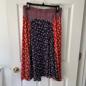 ANTHROPOLOGIE 'Meadow Rue' FLORAL PRINTED MIDI SKIRT SIZE 8 US